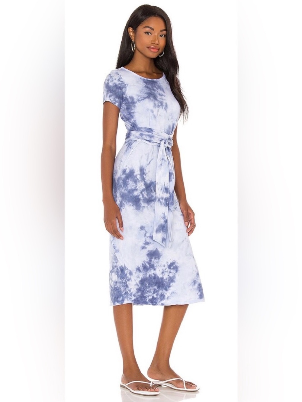 NWT! Lovers + Friends Brooklyn Tie-Dye Midi Dress with Waist Tie